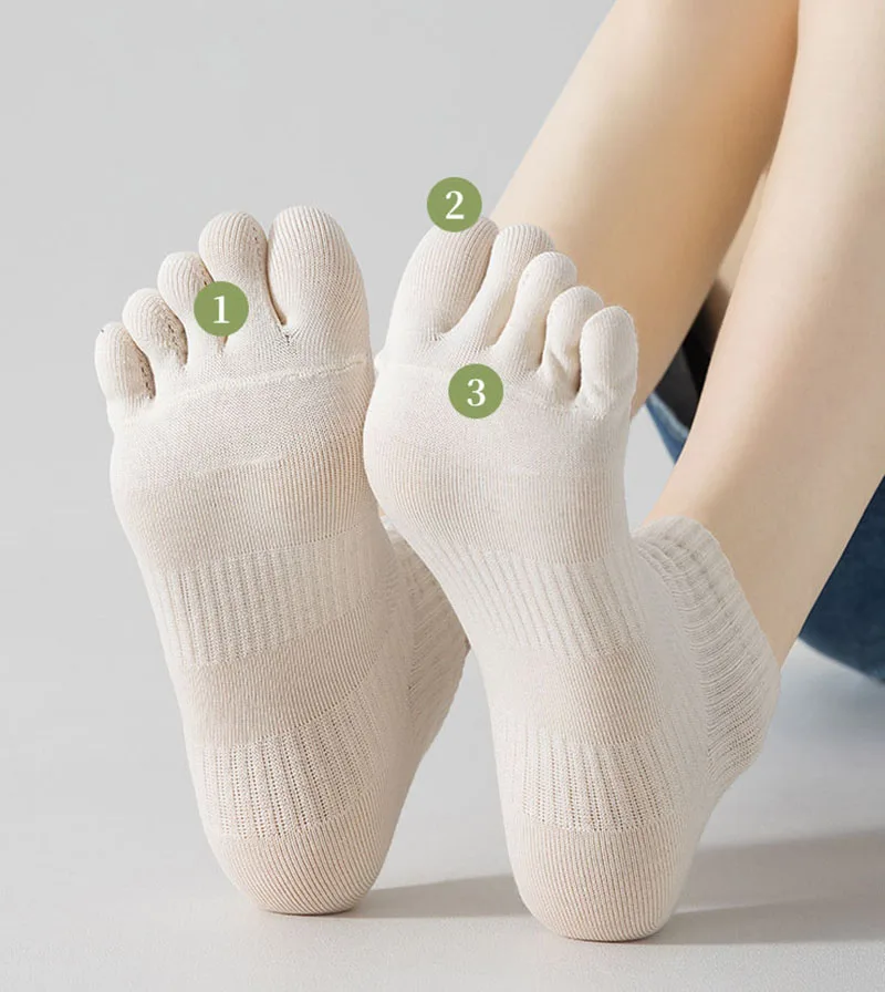 Summer Five Finger Toe Socks For Women Sweet Candy Color Thin Breathable Cotton Socks Sweat Absorbing Split Toe Short Tube Socks