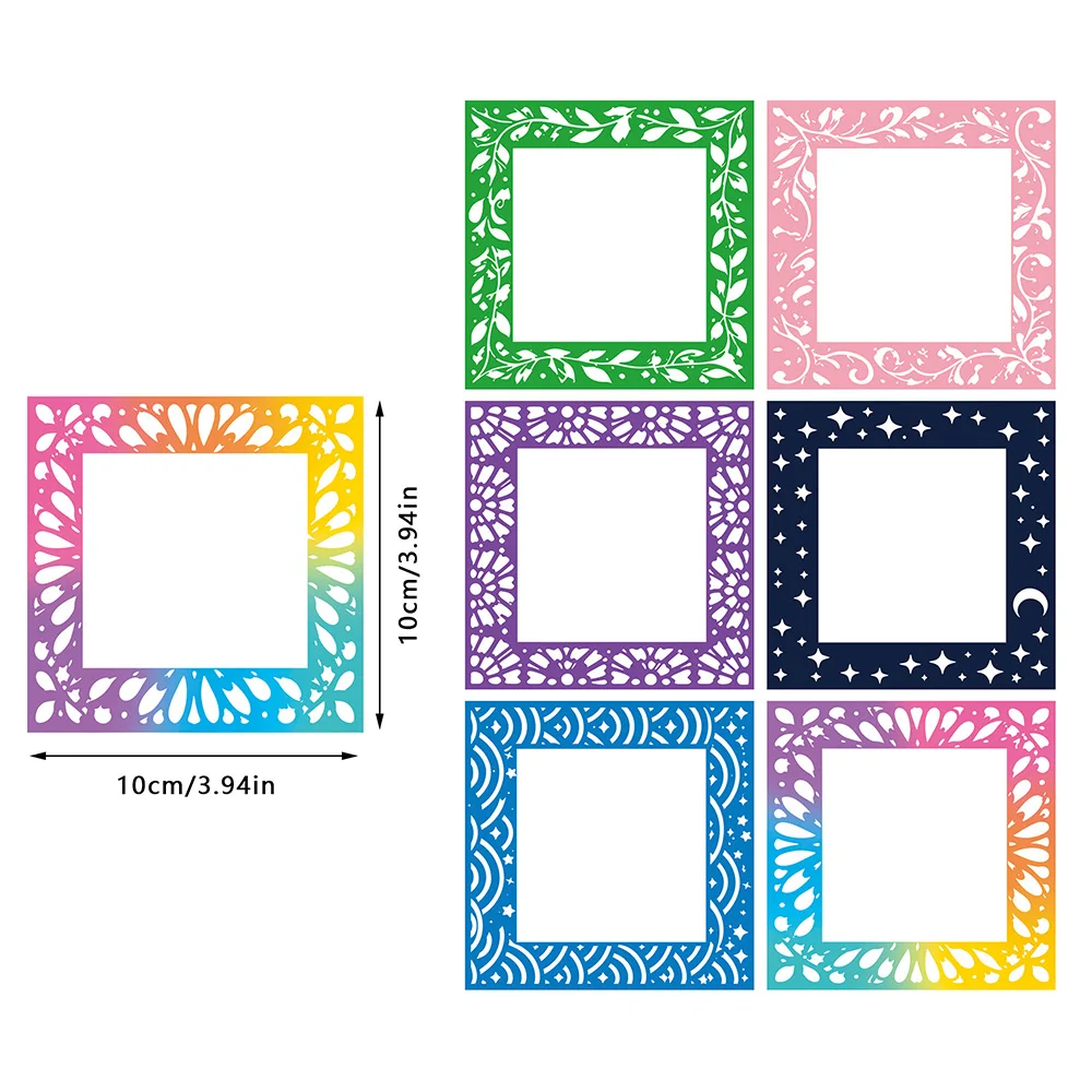 6/30PCS Diamond Painting Release Film 4x4 inch 10cm Reusable Plastic Protective Frame Cover ,Non-stick Release Paper 6 Patterns