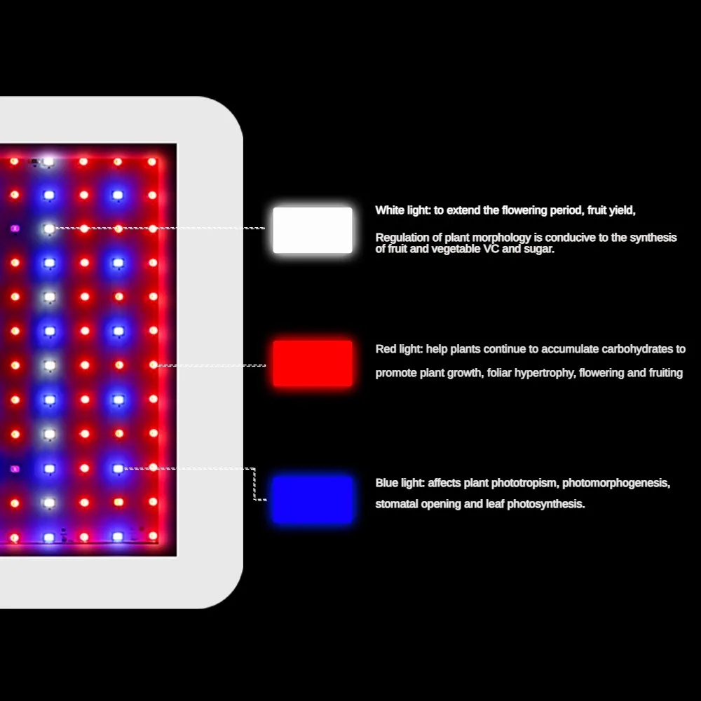 Imagem -02 - Full Spectrum Led Grow Light Lâmpada para Plantas Estufa Sementes Veg Crescer Flor Estufa Eua ue uk Plug