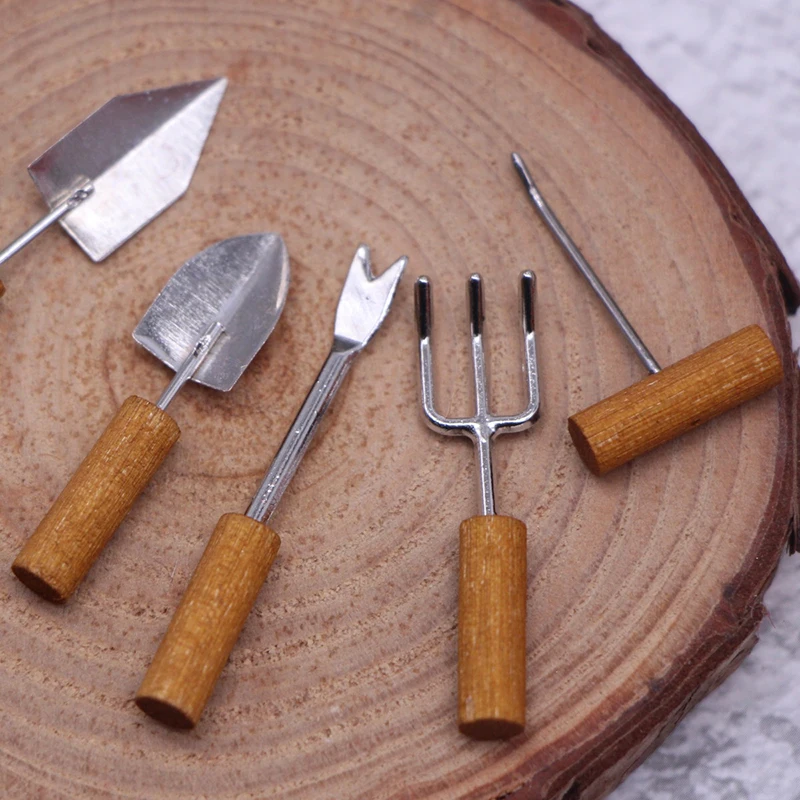 6 stks/set Poppenhuis Miniatuur Simulatie Boerderij Gereedschap 1:12 Mini Poppenhuis Tuinieren Multi Landbouw Gereedschap Set Kinderen Schoonmaken Speelgoed-Speelgoed