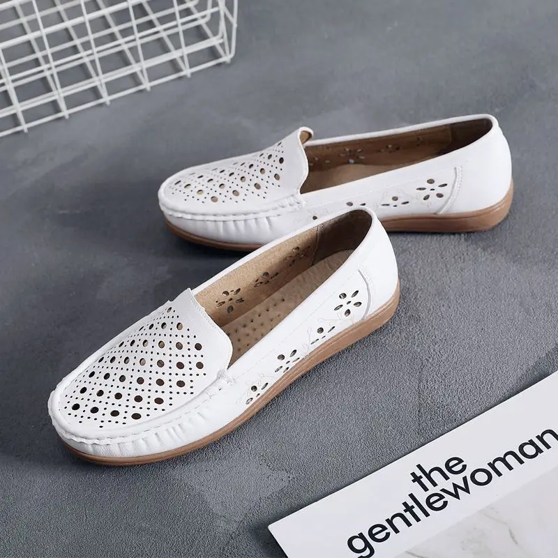 Women's Summer Loafers Luxury Artificial Leather Casual For Women Trends 2024 Comfortable Moccasins White Outdoor Fashion Shoes