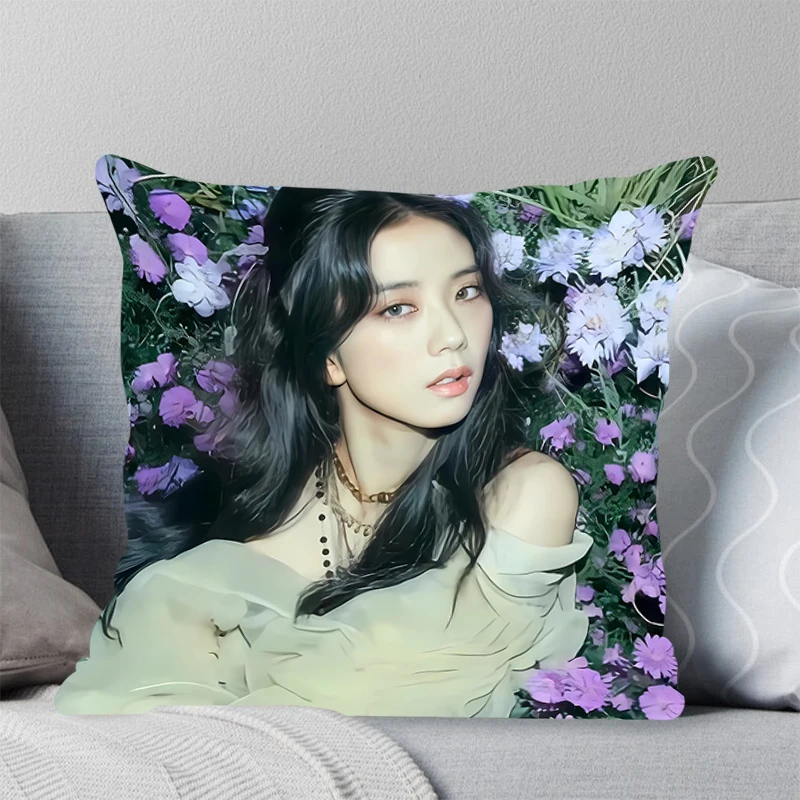 Home square pillow bedroom sofa leisure comfortable pillow car living room pillowcase K-Kims Jisoos kpop bolster Home Decor