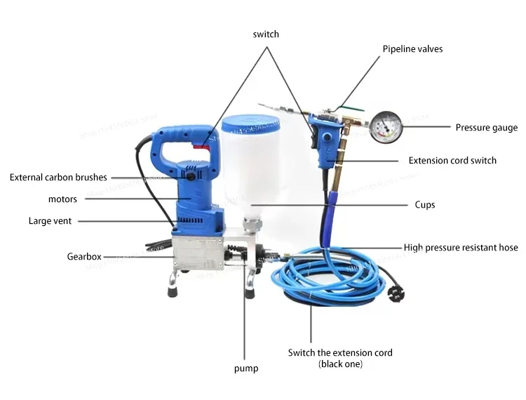 Tile grouting machine Drum tile glue injection machine 1.8 mm small hole grouting repair