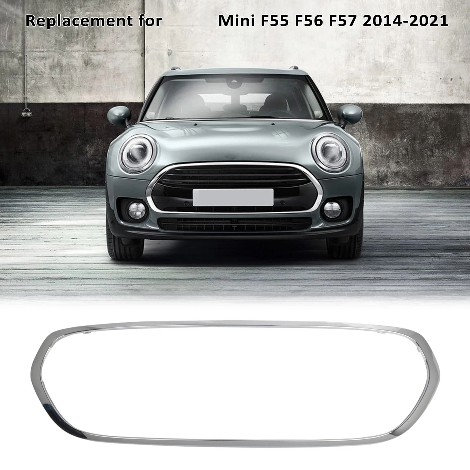 

Front Trim Grille Bumper Moulding Chrome Replacement for BMW Mini F55 F56 F57 2014-2021, 51137449207, 51137300589