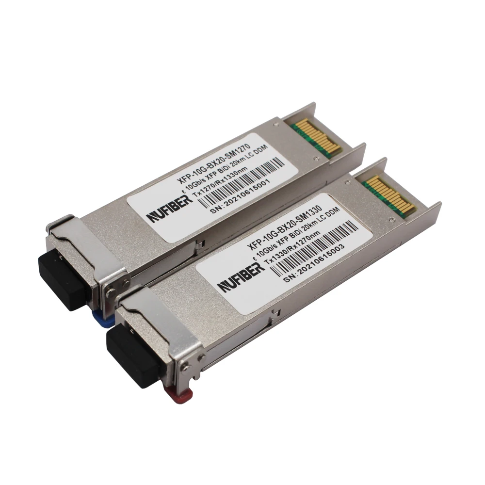 MikroTik Compatible 10G XFP BIDI Simplex Module Single Mode 1270nm/1330nm LC Fiber Optic Transceivers IP Networks 20km Fiber
