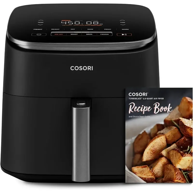 COSORI Air Fryer TurboBlaze 6.0-Quart Compact Airfryer that Roast, Bake, Proof, 9 Functions, 5 Speeds, Cooks Quickly