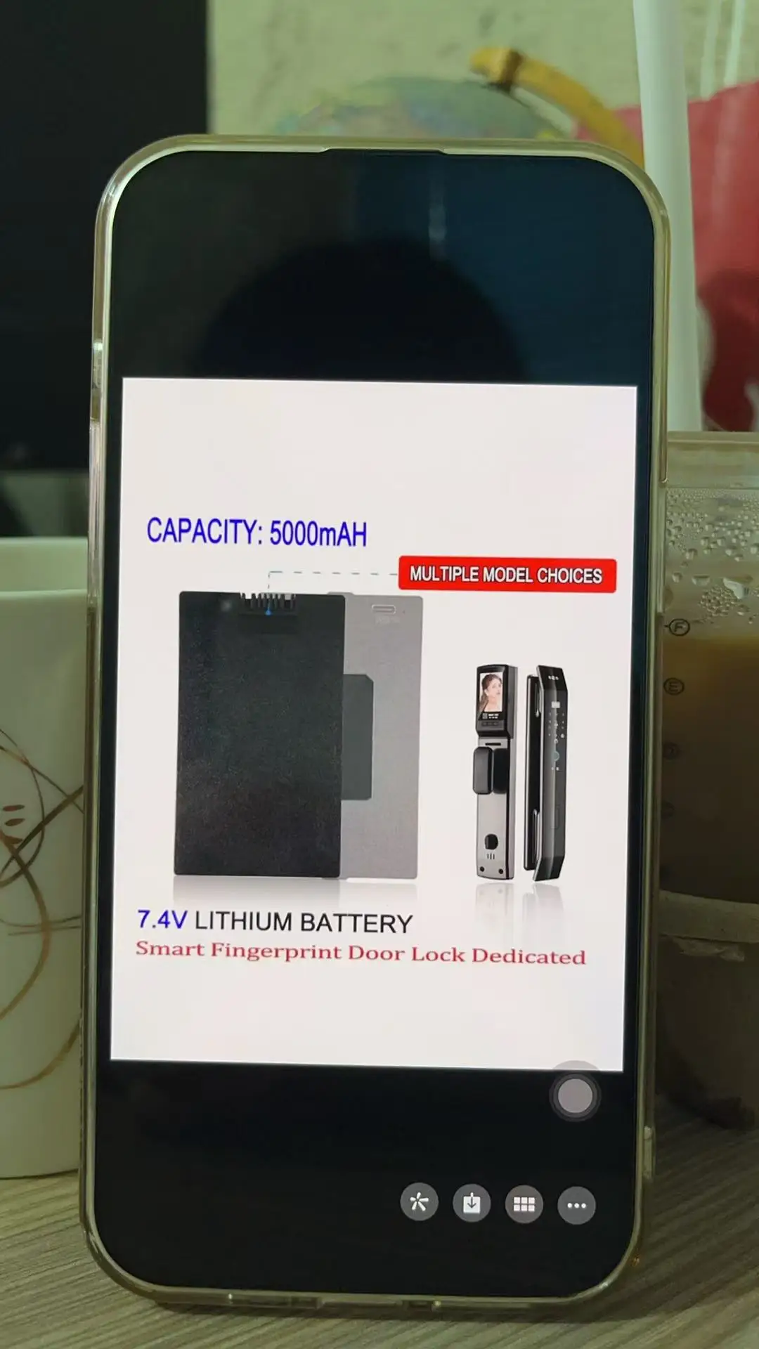 

Lithium 7.4V 5000mAh Polymer 5Ah Smart Door Lock Battery Smart Fingerprint Door Lock ,with Charging Cable