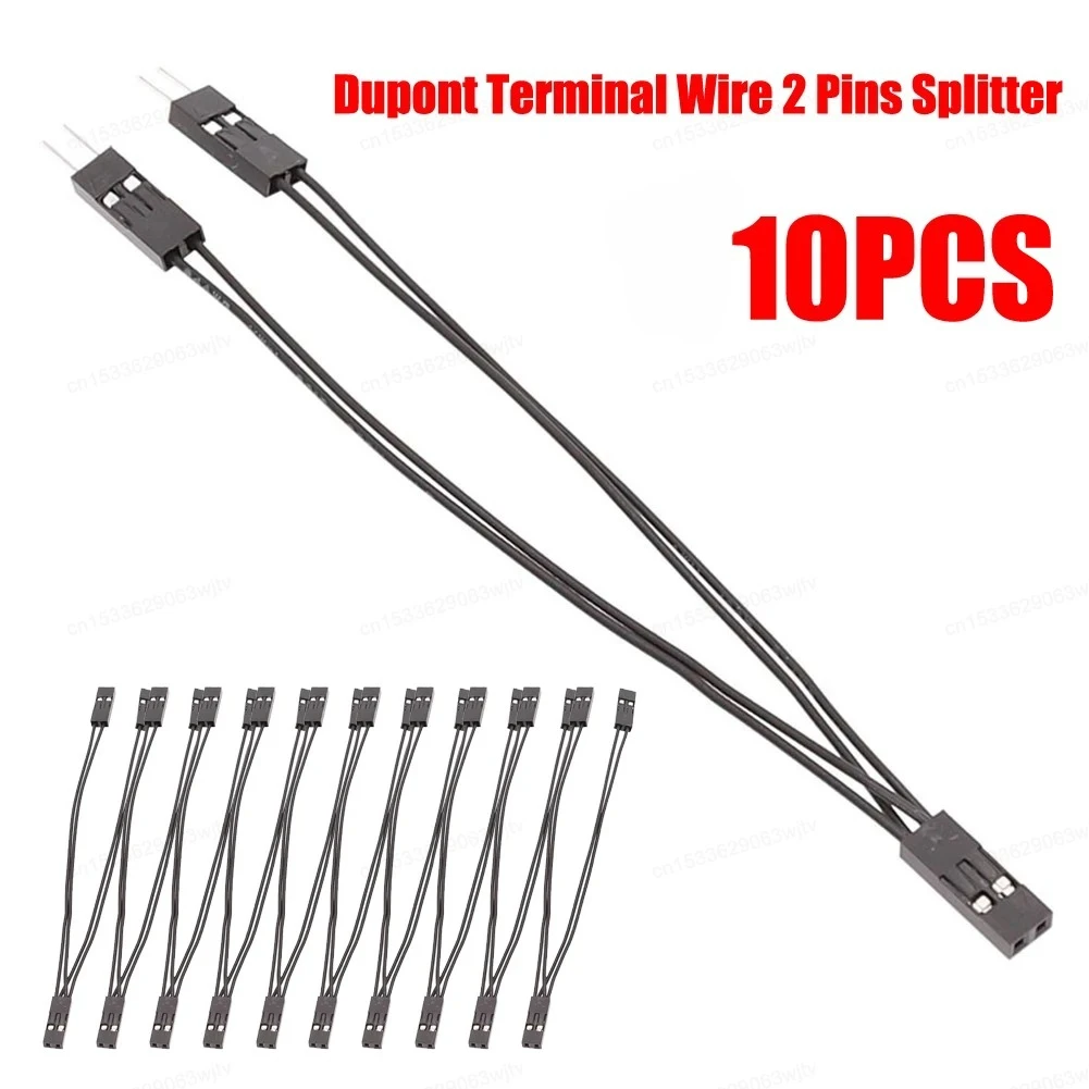 10PCS front panel motherboard adapter, 1 male and 2 female dual port splitter cables, used for PC construction