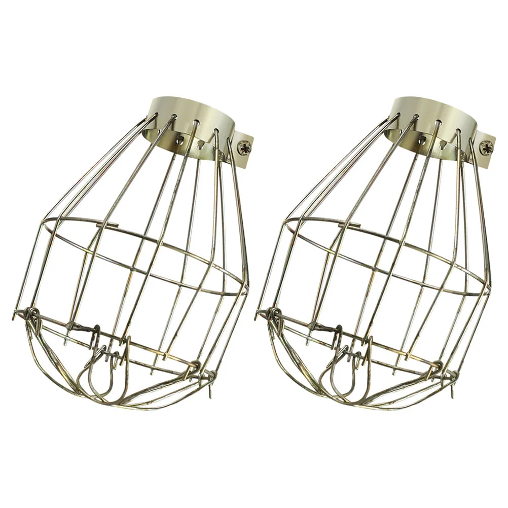 2 Pcs Light Bulbs Lampshade Ceiling Fan Metal Guard Protection Net Wire Cover Shades Clip