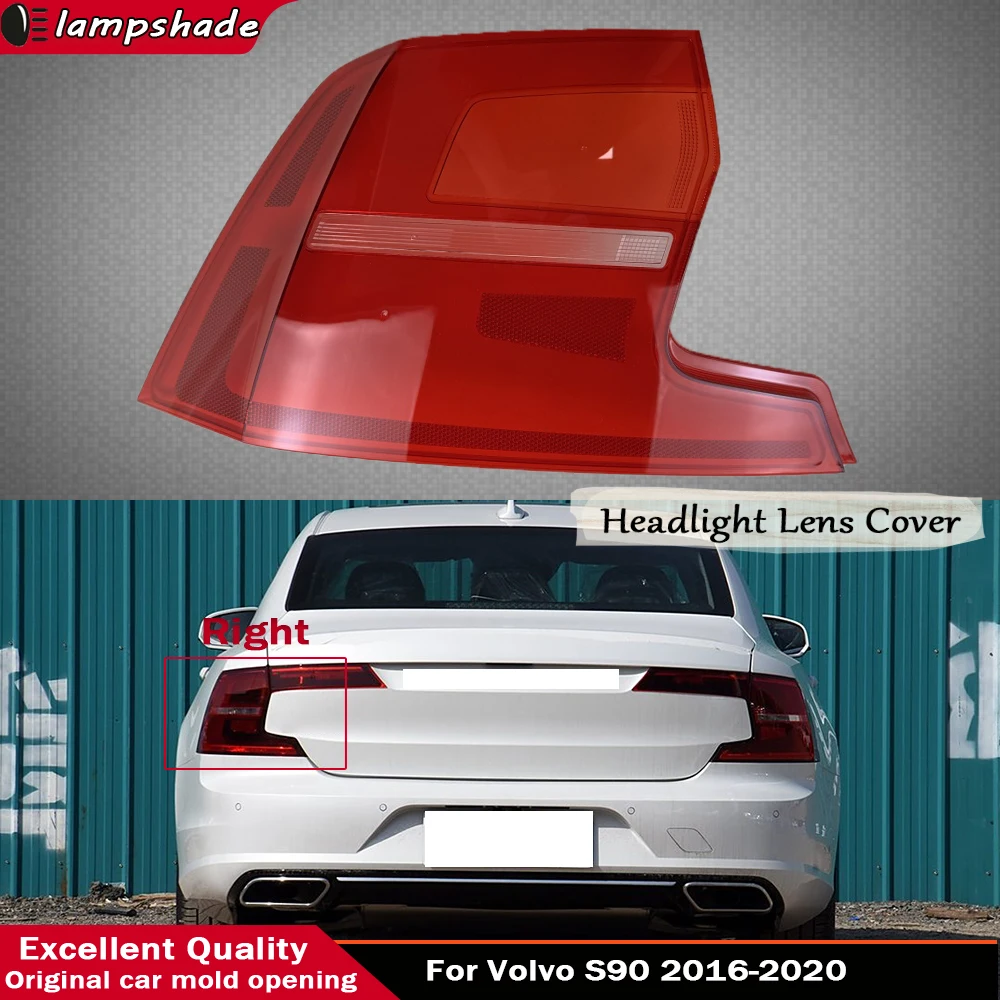 

Car Accessories Rear Outer Taillight Shell Tail Lamp Cover Turn Signal Stop Light Mask Plexiglass For Volvo S90 2016 - 2020