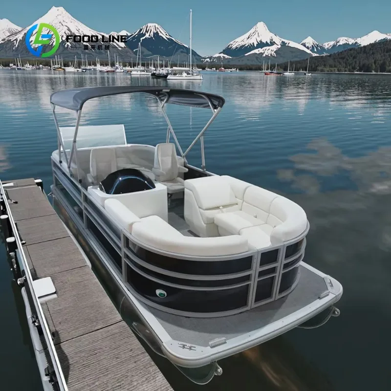 High Quality 16ft Inflatable Pontoon Yacht Foldable Leisure Water Vessel For Seaside Relaxation Entertainment Fun
