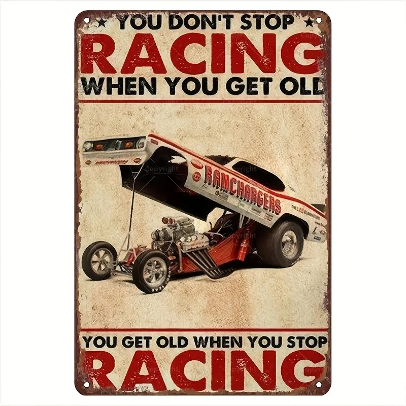 Vintage Drag Racing Retro Tin Metal Signs Home Décor Wall Art 8x12