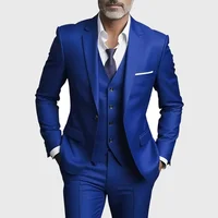 Traje informal de negocios para hombre para bodas, chaqueta auténtica, chaleco y pantalones, chaleco grande y alto, chaleco ajustado, pantalones de vestir, talla estadounidense