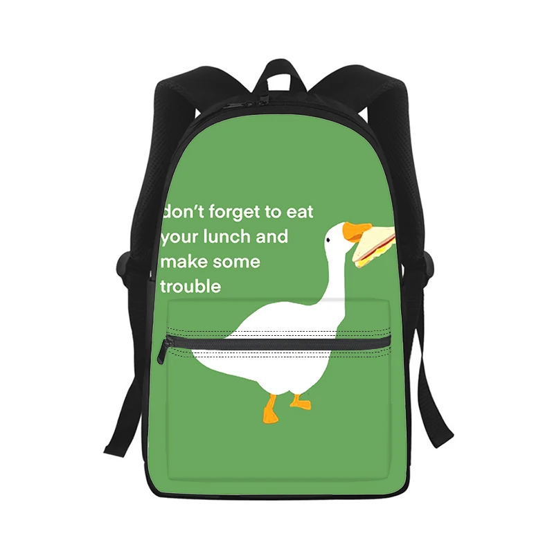 Untitled Goose Game Mannen Vrouwen Rugzak 3D Print Mode Student Schooltas Laptop Rugzak Kinderen Reizen Schoudertas