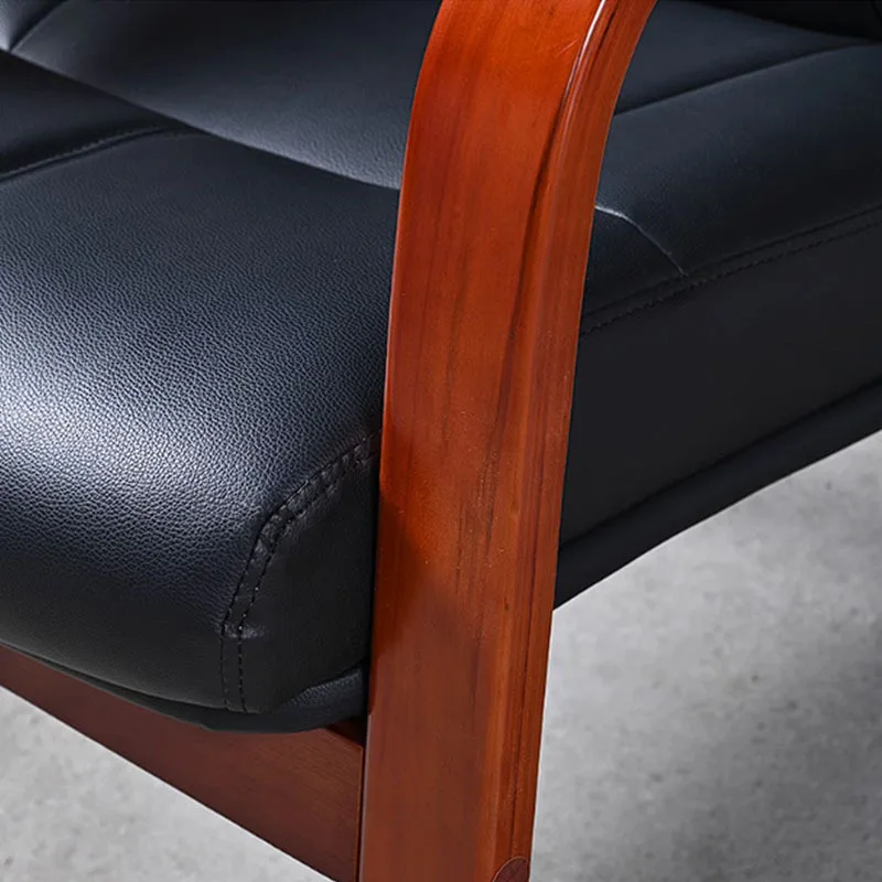 Solid Wood Conference Chair Office  Computer  Leather BackTraining Chair Boss