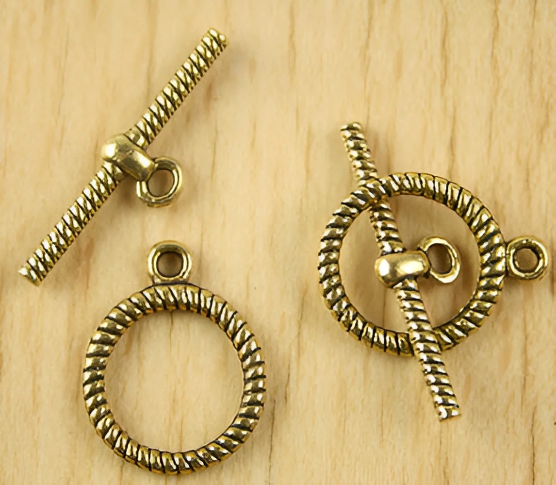 

10sets 20*15.6mm, bar 27mm Alloy matel dark gold round toggle clasps HWH2872