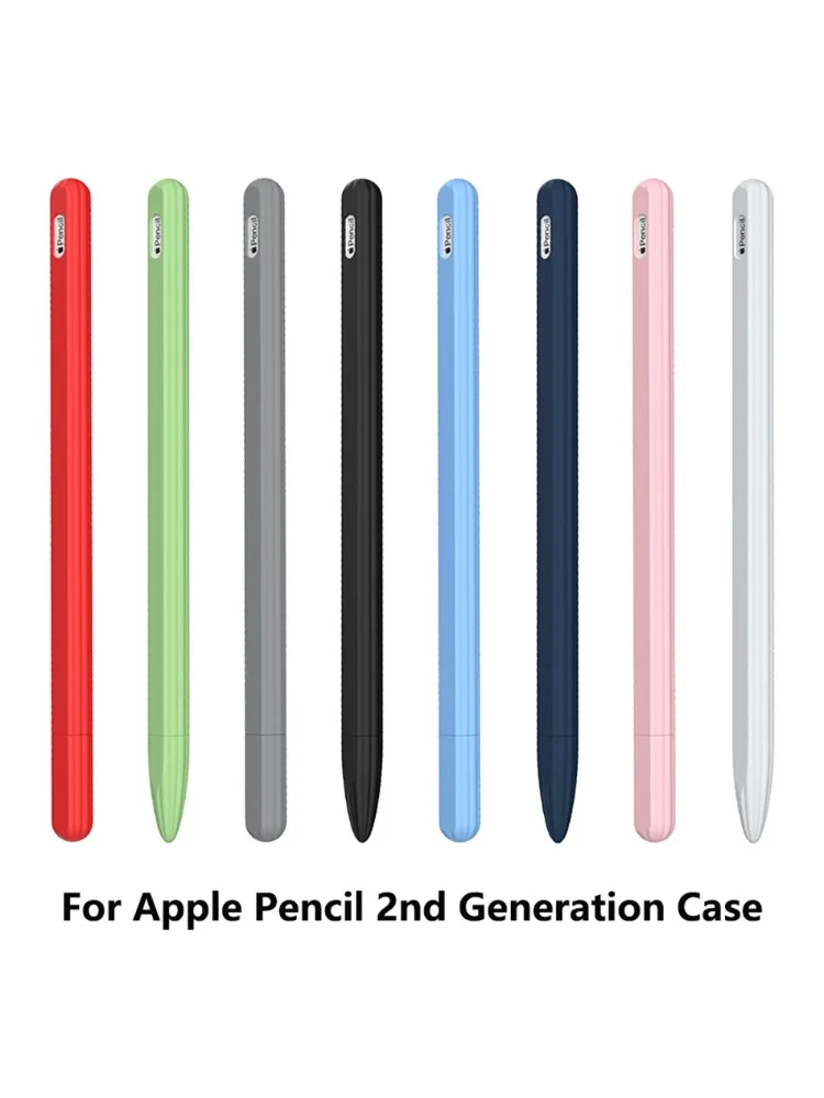 Étui à crayons pour Apple Pencil 2 2e génération, housse de protection en Silicone pour stylet de tablette, couleur unie, manchon antichoc Fundas