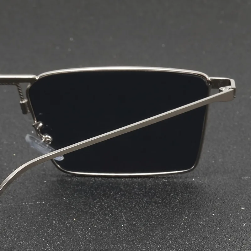 Modische Rechteckige Personalisierte Unisex-Brille aus Metall, Europäische und Amerikanische Retro-Sonnenbrille im Modestil – Detail 3