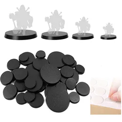 120pcs Various Size Round Model Bases 25mm 32mm 40mm 50mm for Wargames Table Games Plastic Black MB01Y