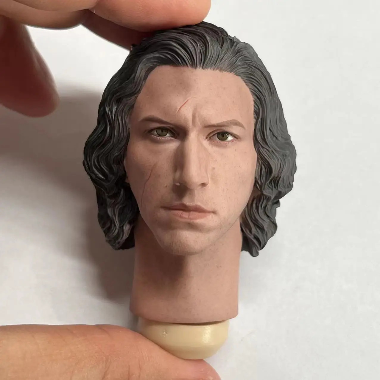 1/6 Kylo Ren Adam Douglas Driver Head Sculpt PVC Male Soldier Head Carving Model Fit 12 inch Action Figure Body