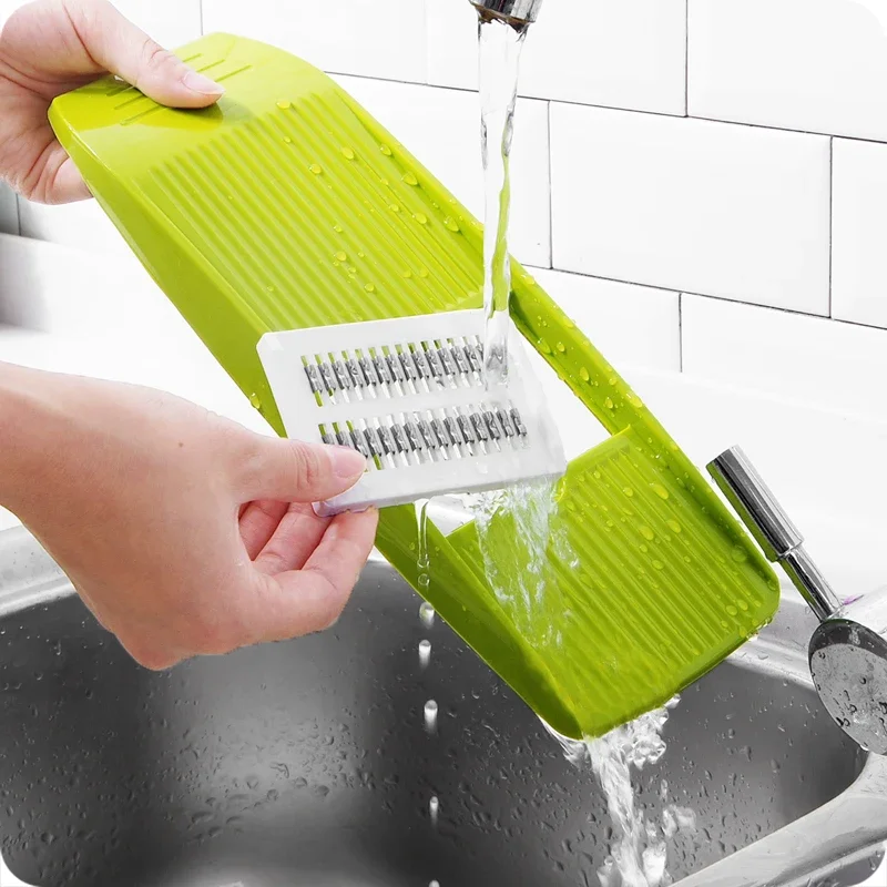 Mandoline Slicer Stainless Steel Vegetable Slicer with 3 Blades Julienne Slicer Cutter for Potato Carrot KC0083 image 6