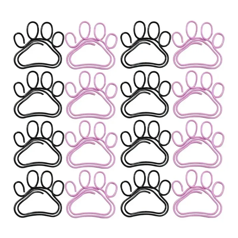 20pcs Cat Paw Shape Paper Clips Creative Journal Decor Office Stationery Clips Student Supplies Office and Study Supplies
