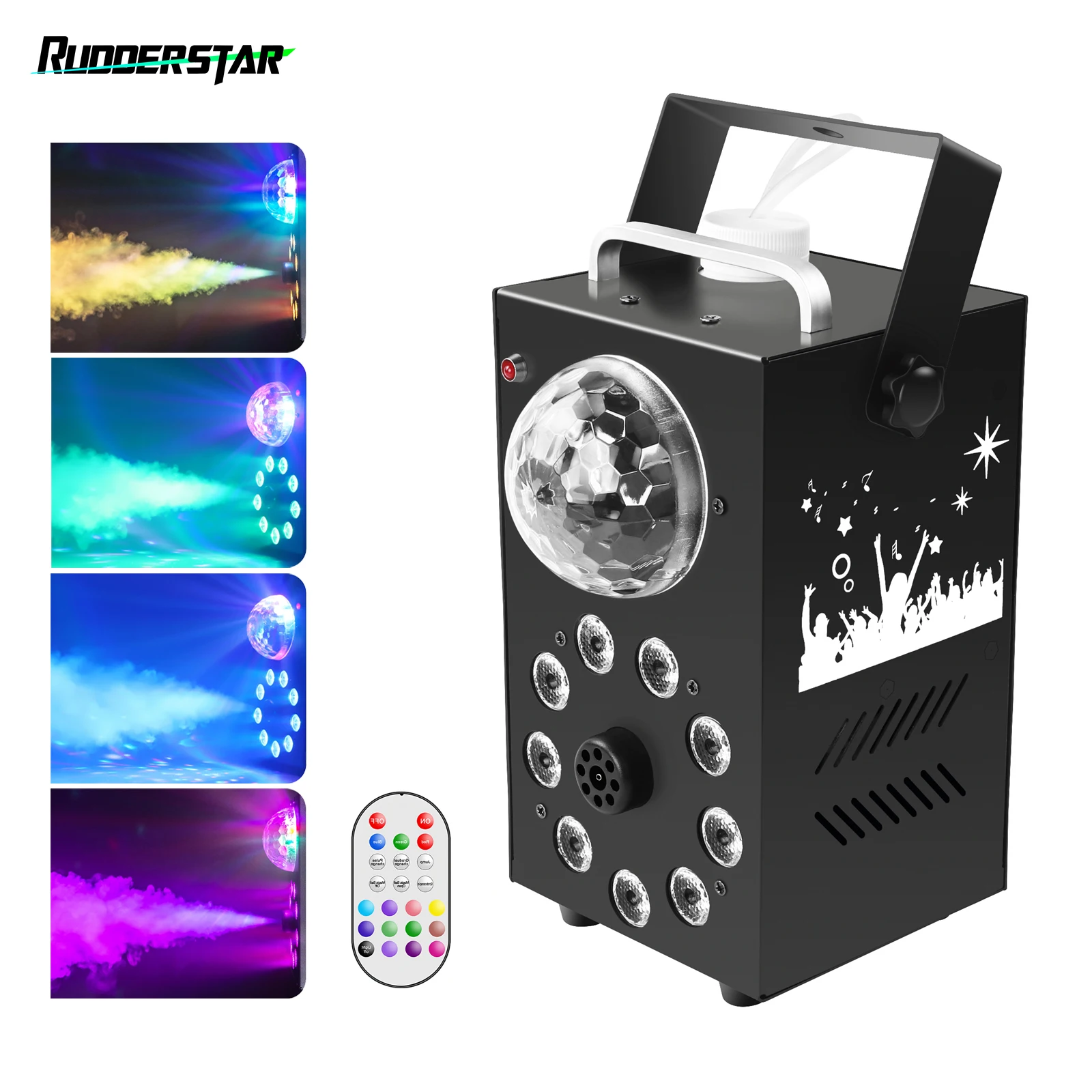 

700W 3-in-1 9LED Smoke Machine Colorful Fog Machine Remote Control Full-color Stage Spray Equipment for for Disco Party Bar Club