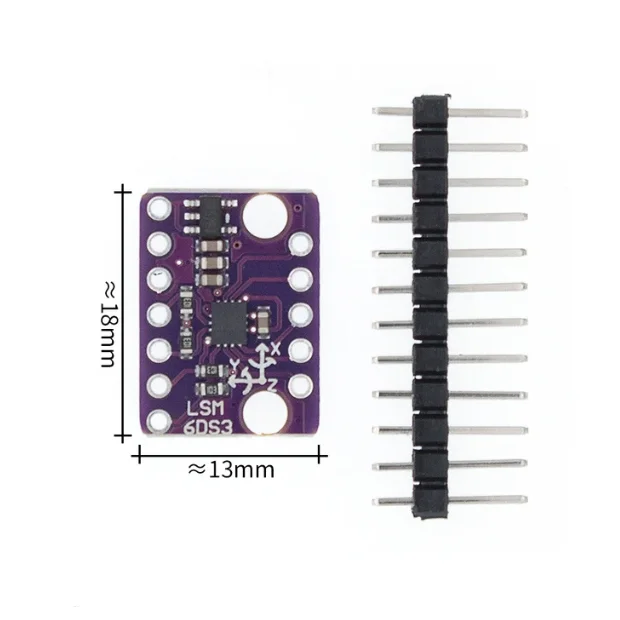 LSM6DS3 built-in accelerometer gyroscope digital temperature sensor module spi iic i2c interface 8kb fifo buffer 5v GY-LSM6DS3