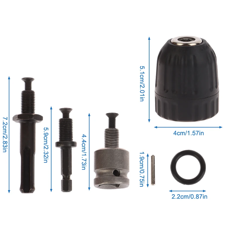 Imagem -06 - Keyless Drill Chuck Kit Thread Drill Hex Shank Sds-plus Adaptador Quadrado Aperto Rápido Peças de Ferramenta Elétrica 0810 mm 20unf Pcs