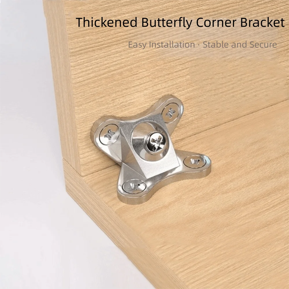 6 sets Rustproof Zinc Alloy L Brackets Nickel 90-Degree Corner Code Removable Corner Bracket Wood Furniture Cabinet