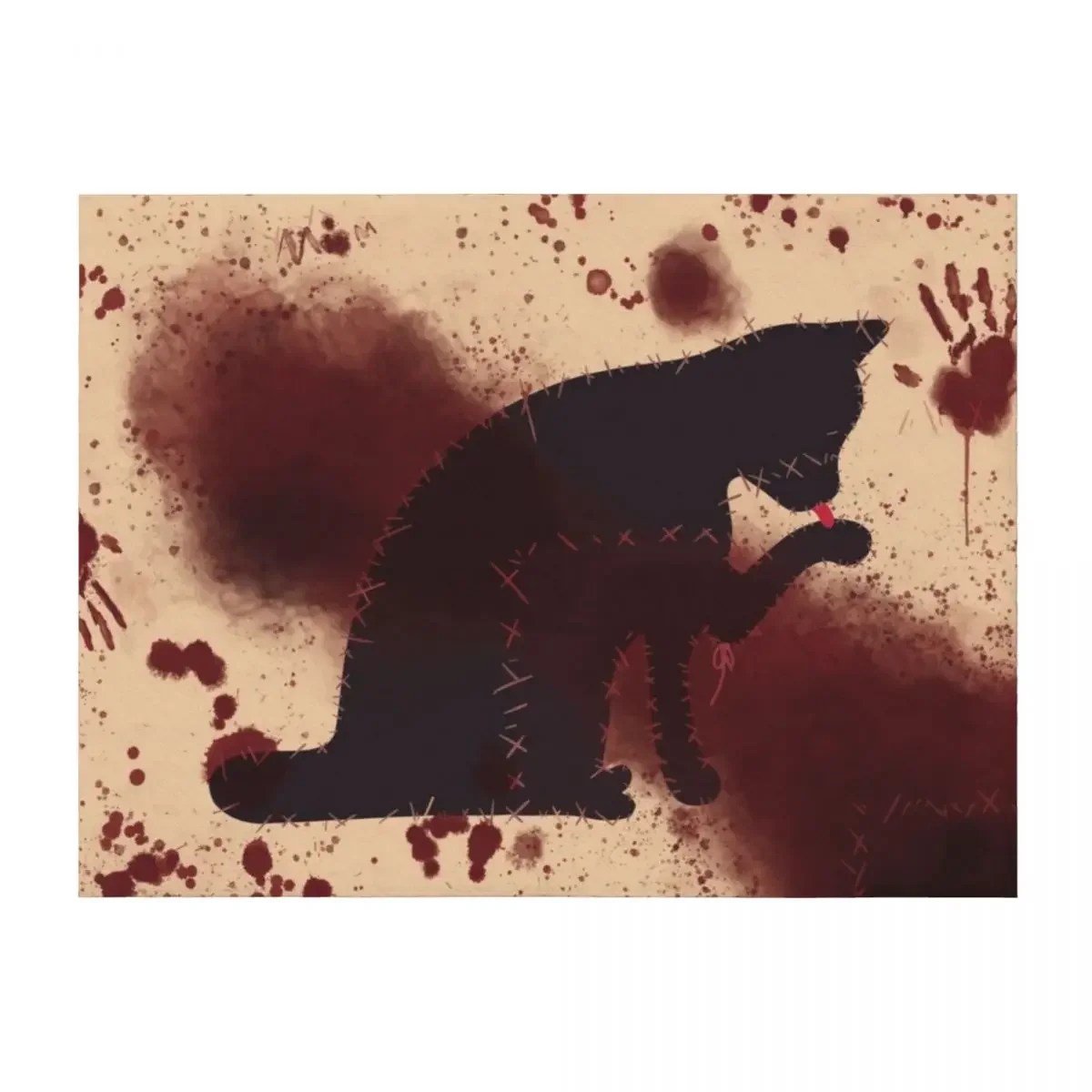 

Bloody Cat Flag Throw Blanket manga Hairy Bed linens For Sofa Thin Blankets
