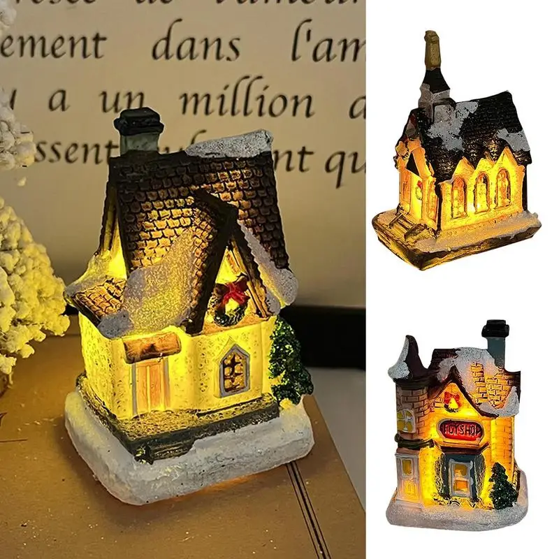 

Christmas Village Houses Vintage Fake Farmhouse Nightlight Aesthetic Battery Operated Bedside Lamp Collectible Buildings Table