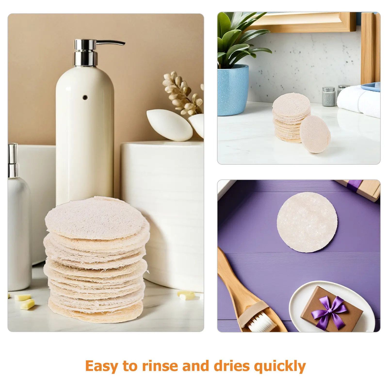 30Pcs Natural Loofah Facial Exfoliating Pads Deep Cleansing Face Scrubber Exfoliator Skin Care Face Wash Makeup Removal