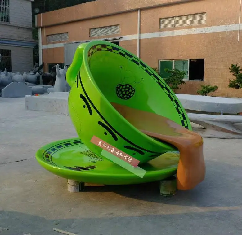 Asiento creativo con forma de taza de café, silla de ocio para centro comercial, área de descanso para Centro Comercial