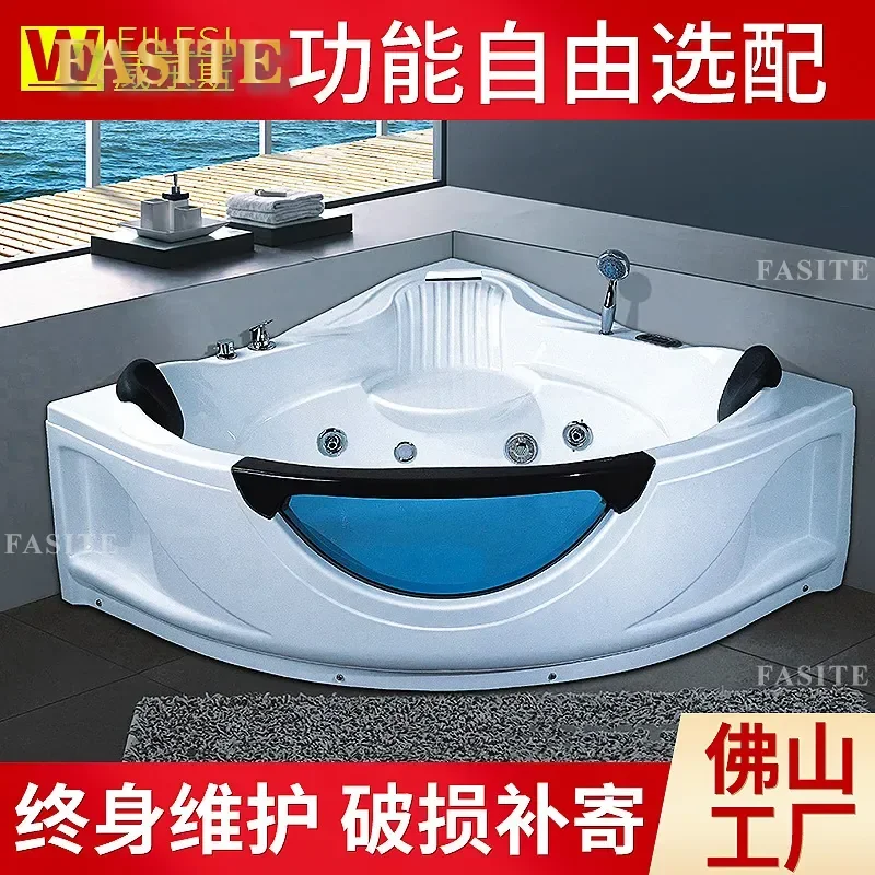 For Acrylic Bathtub Household Double Triangular Fan Shaped Adult Constant Temperature Bubble