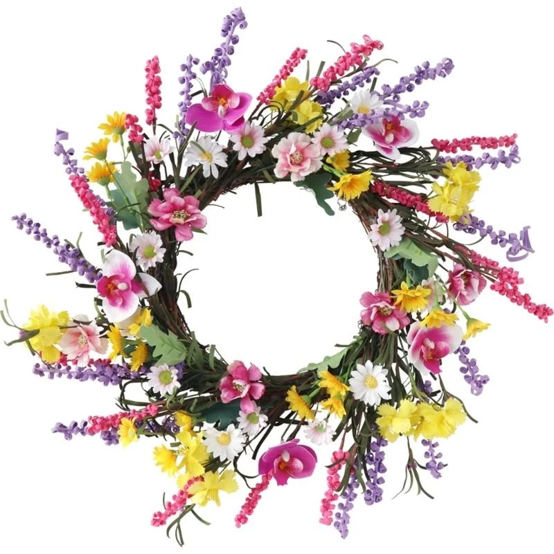Colourful Door Wreath Decorative Wreath Artificial Flower Wreath Decoration X37A