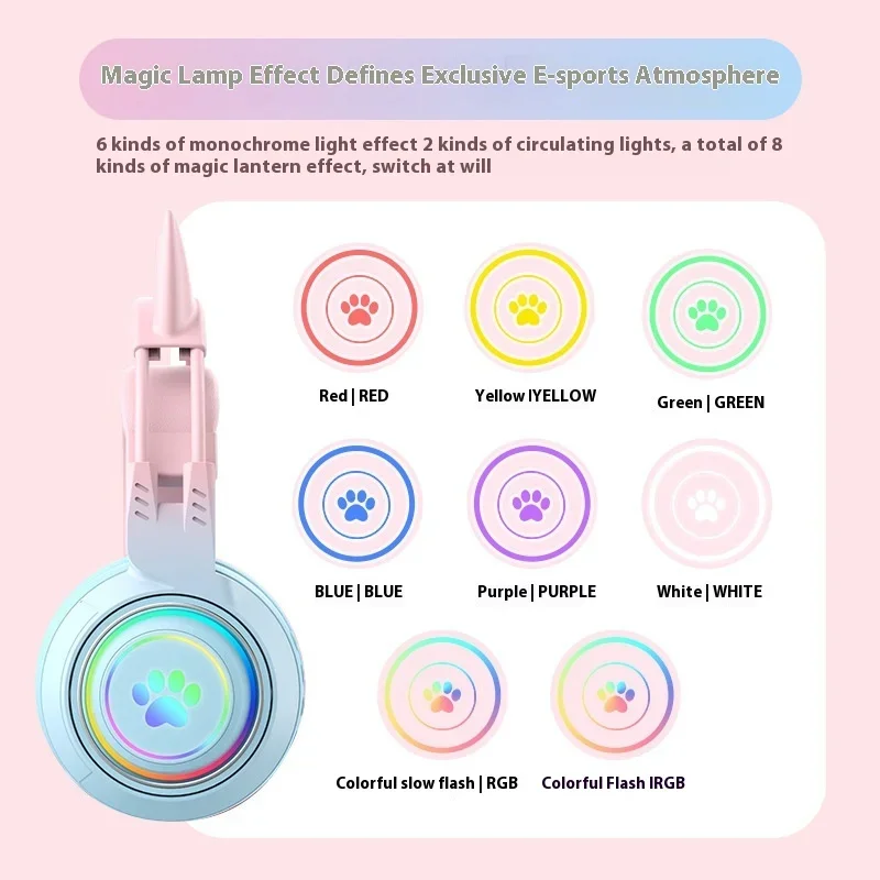 Top Selling Luminous Headwear Cat Ear Bluetooth Headphones Low Latency Long Life High Sound Quality Deer Ear Wireless Headphones