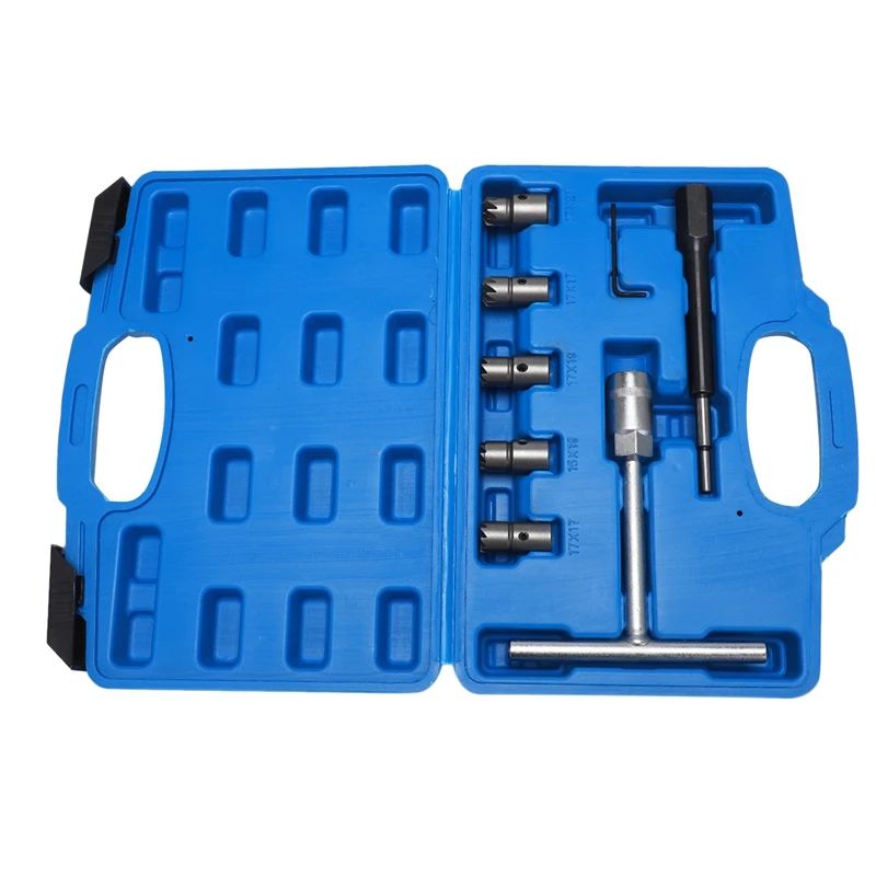 8 Pcs Injector Set Seat Cutter Cleaner Removal Tool Kit With Storage Box Fit For Mercedes-Benz