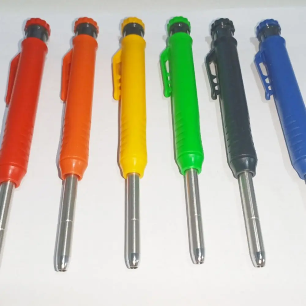 

Набор из 10 прочных механических карандашей для плотников с длинным наконечником, встроенной точилкой и маркером для глубоких отверстий, с 9 сменными грифелями