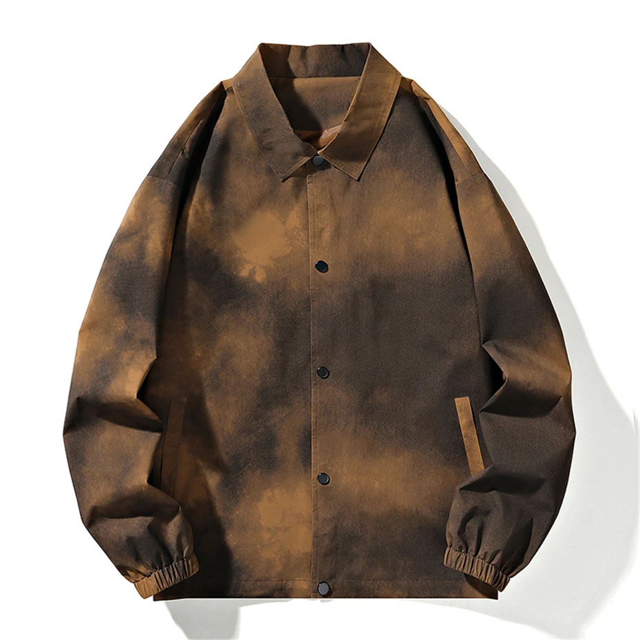 Spring Autumn Tie-dye Jacket Men Fashion Casual Tie-dye Jackets Coat Male