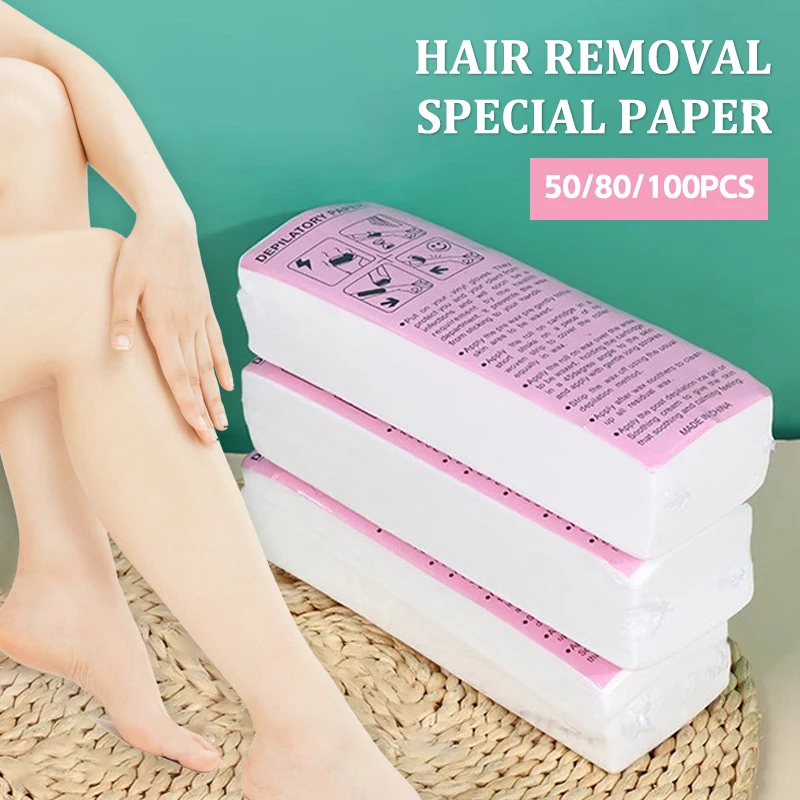 Women Men Hair Removal Wax Paper Thickened Nonwoven Body Hair Removal Epilator Wax Strip Hair Removal Cream Auxiliary Tool