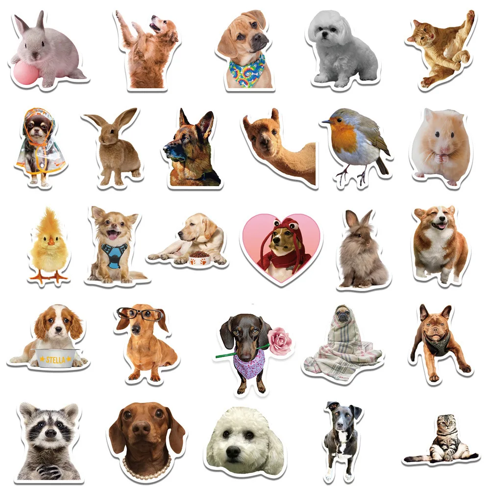 10/30/50Pcs Funny Animal Waterproof Graffiti Sticker Aesthetic Decorative Luggage Laptop Cup Phone Diary Scrapbook Kids Stickers