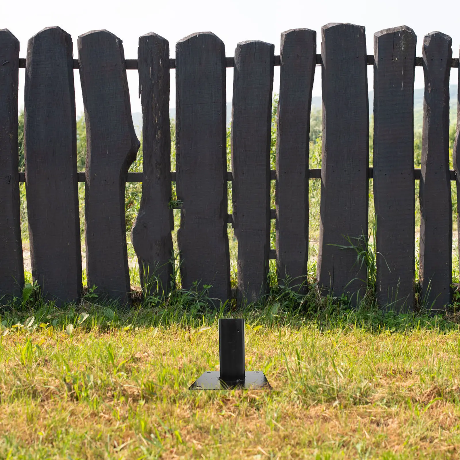 1 Juego de Soportes Robustos de Hierro para Postes, Herrajes de Montaje para Postes de Cercas de Madera, Bases de Cajas de Correo, Estacas para Suelo, Estables