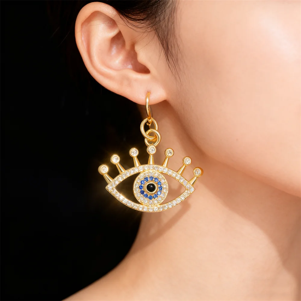 2Pcs Pendants Brass Cubic Zirconia Enamel DIY Jewelry Charms Mother Child Astronaut Evil Eye Shapes for Women Men Jewelry Making