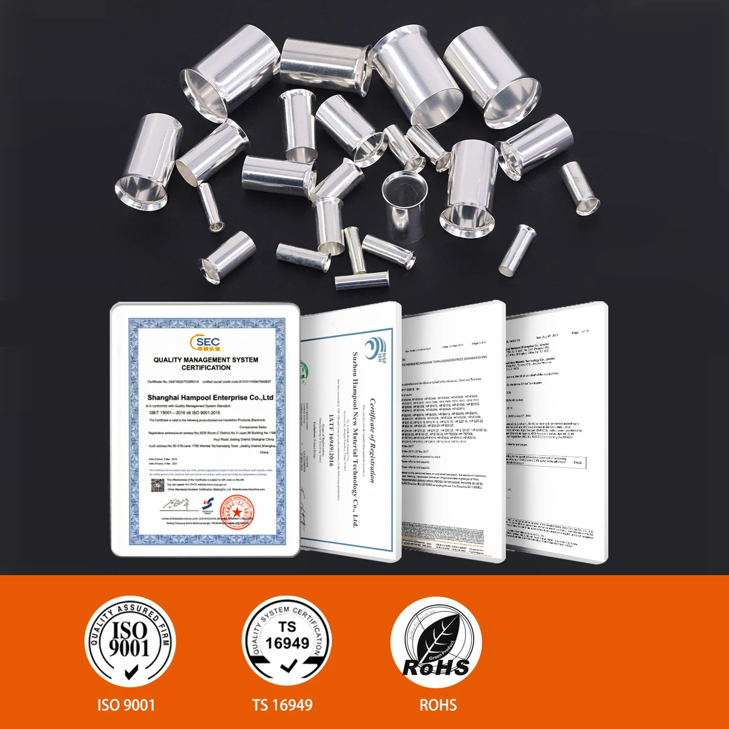 10-Werte-Kit, rote Kupferzwinge, nicht isoliert, Kabelende, elektrische Anschlüsse, Kabel-Crimphülse, Drahtverbinder, Crimpwerkzeug – Detail 4