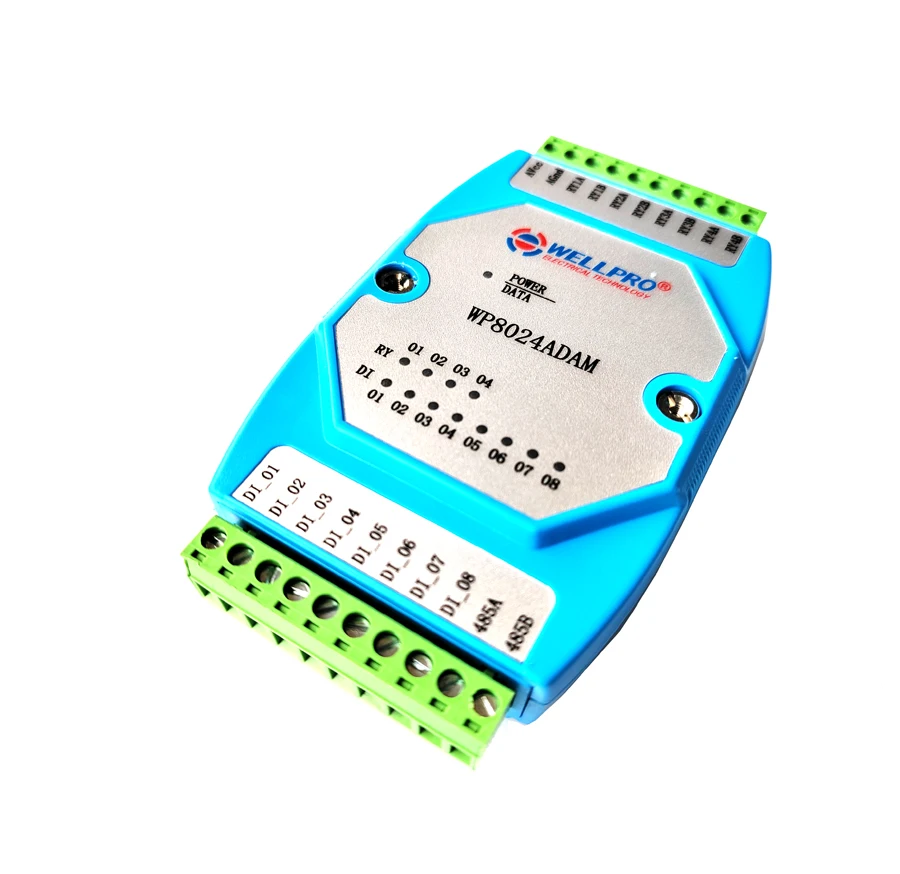 WP8024ADAM 8DI 4RO 8ch Digital input 4ch Relay output modules Optocoupler isolated RS485 MODBUS RTU communications