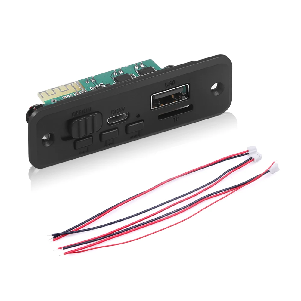 5V 2A 2X3W Bộ Giải Mã Ban MP3 Người Chơi Xe Hơi Bluetooth 5.0 Chức Năng Gọi Đài FM Không Dây mô Đun TF AUX MP3 WMA WAV FLAC APE