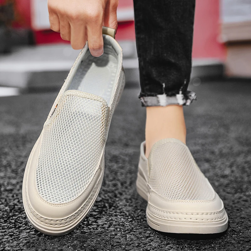 

Men Grid Sneakers Breathable Mesh Shoes 2024 Summer High Quality Comfortable Sports Shoes Soft Footwear for Men Plus Size 39-44