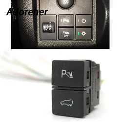 1PC Dual Switch Car Green LED Light Parking Radar Trunk Tailgate Push Button Switch for Honda URV CRV AVANCIER CITY