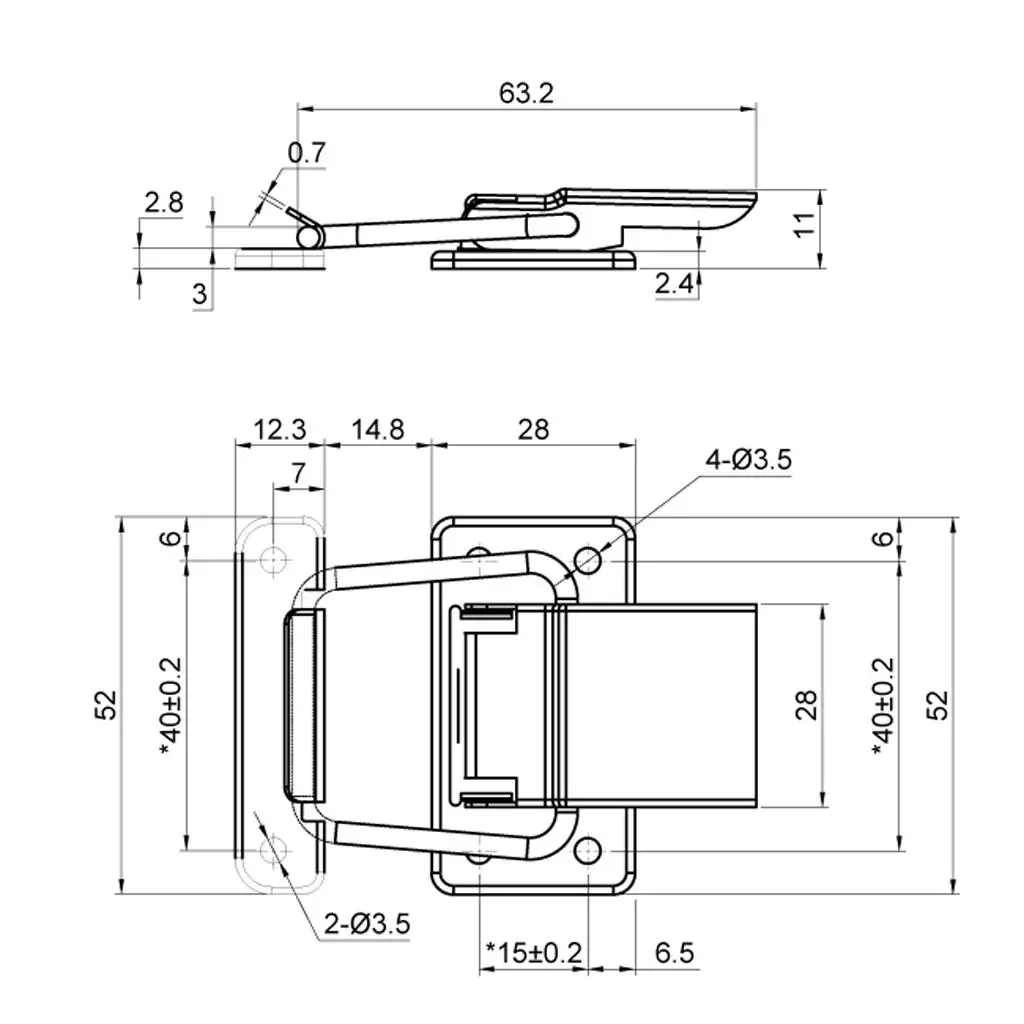 Pestillos con resorte de Metal de acero inoxidable, cerrojo de palanca de captura, Hardware de barco